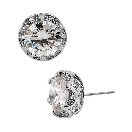 Betsey Johnson Crystal Cubic Zirconia Earrings - image 