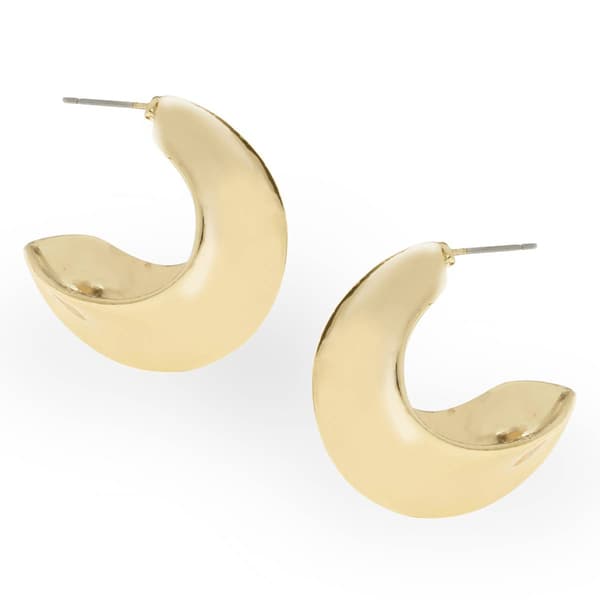 Steve Madden Vintage Gold C Hoop Earrings