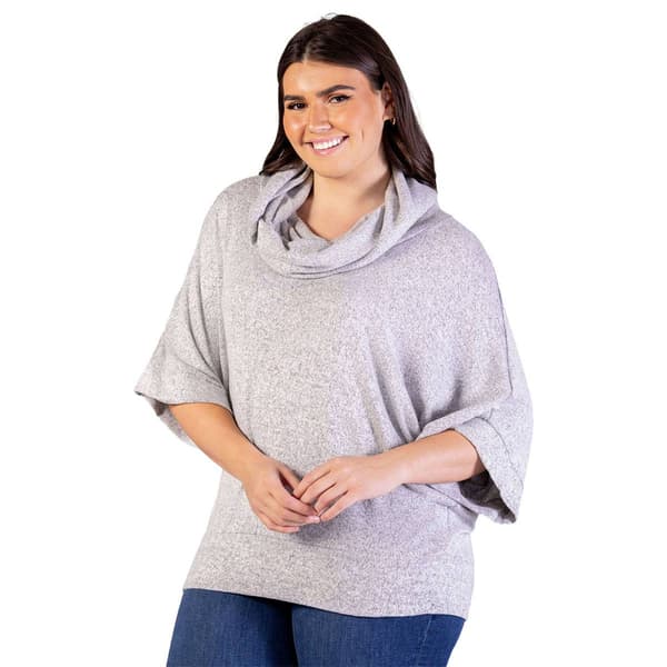 Plus Size 24/7 Comfort Apparel Cowl Neck Sweater Top