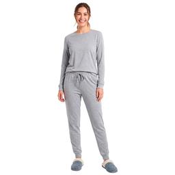 Womens Poppy & Clay Long Sleeve Diamond Pointelle Pajama Set
