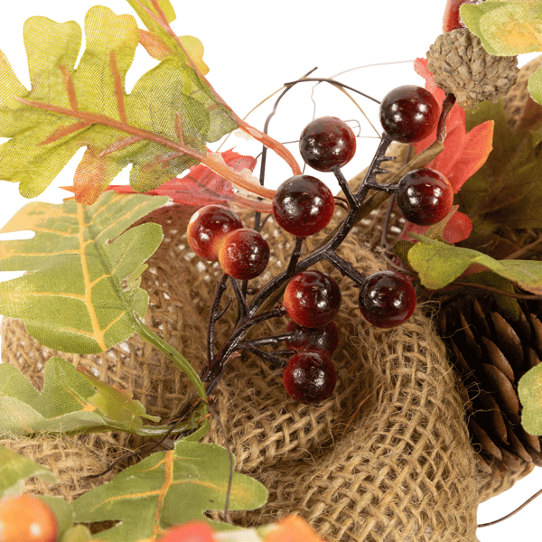 Northlight 18in. Berries & Pinecones Fall Harvest Twig Wreath