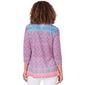 Womens Ruby Rd. Bright Blooms Knit Embroidered Geo Blouse - image 2