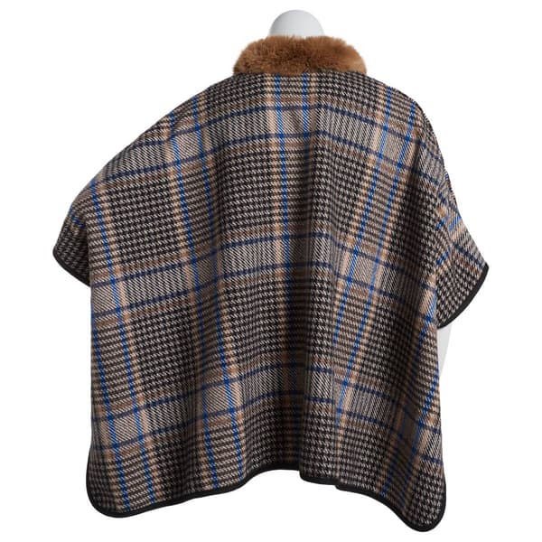 Womens Jones New York Faux Fur Ruana w/Toggle