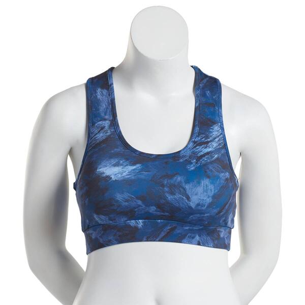 Womens Starting Point Racerback Abstract Sports Bra - Blue - image 