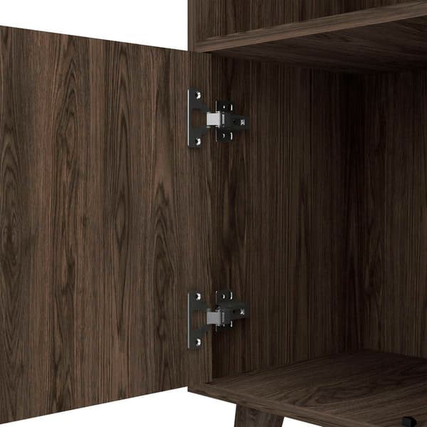 FM FURNITURE Edessa Dark Walnut Bar Cabinet