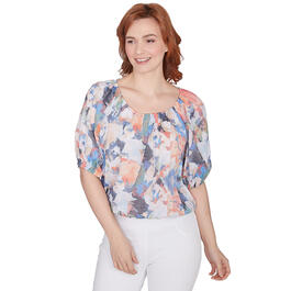 Womens Skye''s The Limit Coral Gables Floral Elbow Sleeve Top