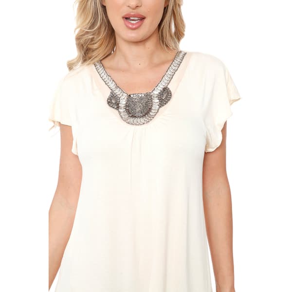 Plus Size White Mark Myla Embellished Tunic Maternity Top