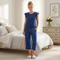 Womens Ocean Pacific Ruffle Sleeve Pointelle Pajama Set - image 1