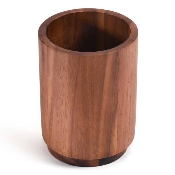 Kalmar Home Acacia Wood Rotating Lazy Susan Utensil Holder - image 