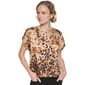 Womens DKNY Short Roll Cuff Sleeve Ombre Animal Blouse - image 1