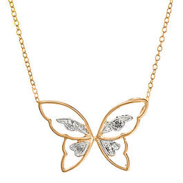 Accents by Gianni Argento Diamond Accent Butterfly Necklace