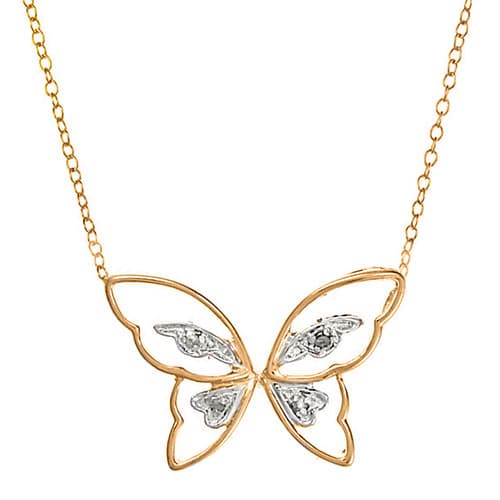 Accents by Gianni Argento Diamond Accent Butterfly Necklace - image 