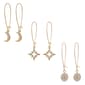 Ashley Gold-Tone Crystal Celestial Trio Earrings - image 1