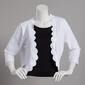 Plus Size Nina Leonard 3/4 Sleeve Double Scallop Edge Shrug - image 1