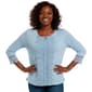 Womens Thomas & Olivia 3/4 Sleeve Keyhole Lace Accent Blouse - image 1