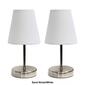 Simple Designs Sand Nickel Mini Basic Table Lamp w/Shade-Set of 2 - image 13
