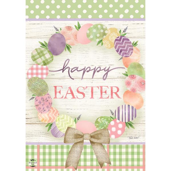 Briarwood Lane Easter Egg Wreath Happy Easter Garden Flag - image 