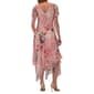 Womens Robbie Bee Short Sleeve Print Chiffon Drape Neck Dress - image 2