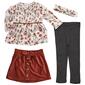Toddler Girl Little Lass 3pc. Floral Top & Cord Skirt Set - image 1