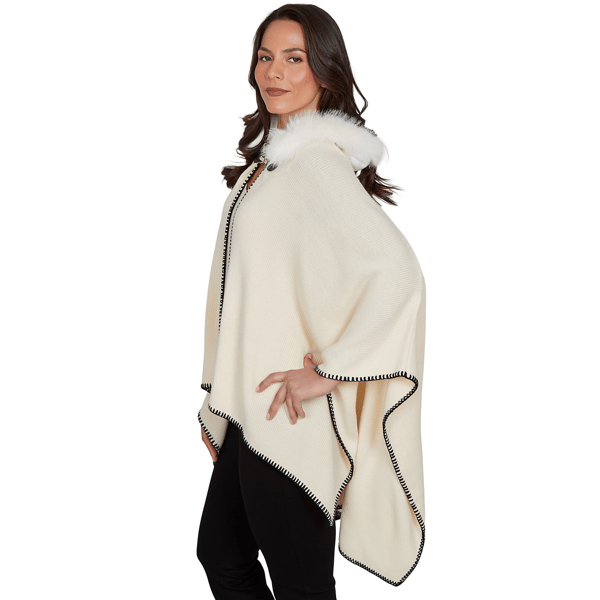 Womens Emaline Country Code Solid V-Neck Knit Cape