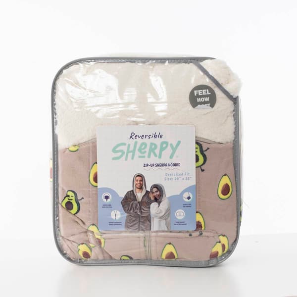 Adult Unisex Sherpy Reversible Wearable Avocado Blanket Hoodie