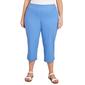 Plus Size Ruby Rd. Bali Blue Alternative Lacing Hem Capri Pants - image 1