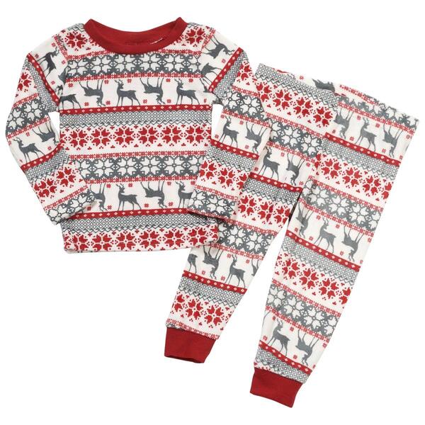 Toddlers PJ&#39;&#39;s &amp; Presents Holiday Fair Isle Jogger Pajama Set - image 