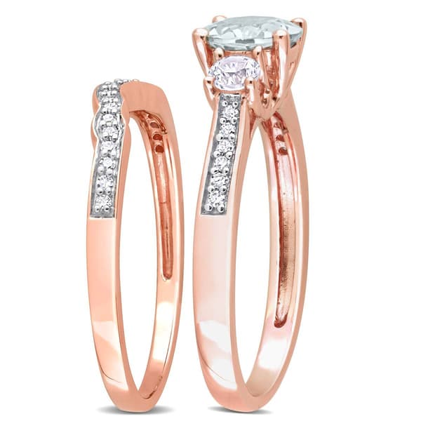 Gemstone Classics™ 10kt. Rose Gold 7/8ct. Aquamarine Ring