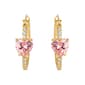 Splendere Gold Plated Sterling Silver Pink CZ Hoop Earrings - image 2