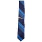 Mens Billy London Textured Satin Stripe Tie with Tie Bar - image 1