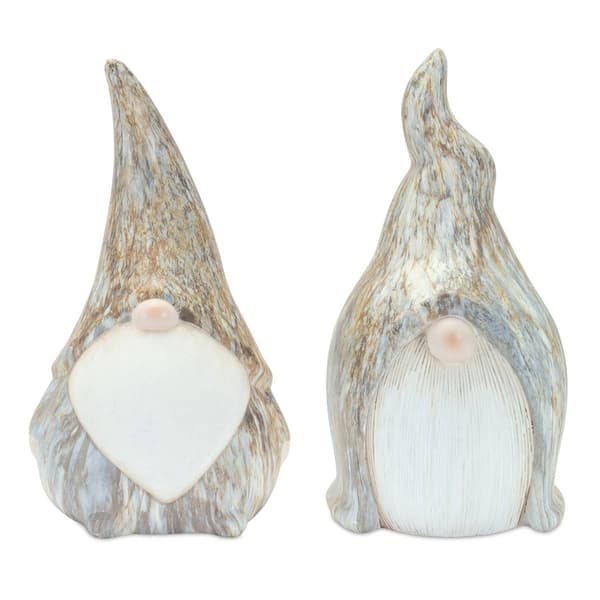 Melrose Modern Terra Cotta Gnome Figurine - Set of 2