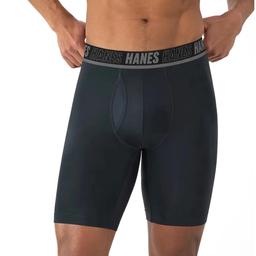 Mens Hanes® Moves 4pk. Long Leg Boxer Briefs - Blue/Black