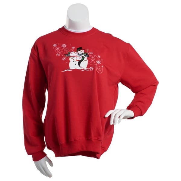 Womens Top Stitch by Morning Sun Happy Snow Sweatshirt - image 