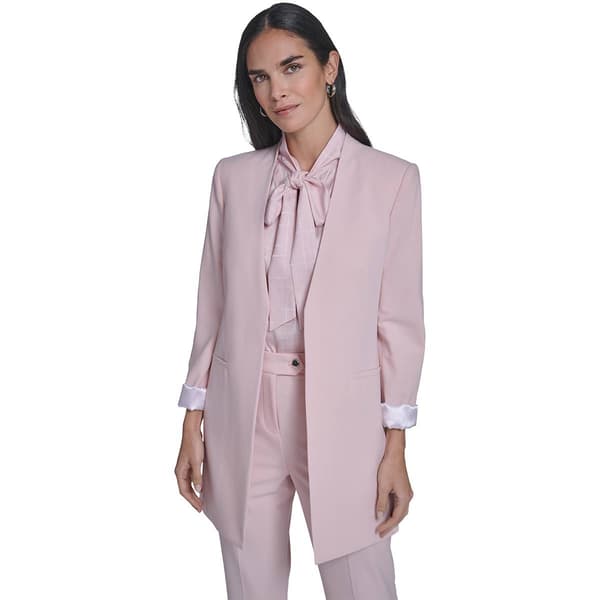 Womens Calvin Klein Roll Cuff Sleeve Open Front Long Blazer - image 