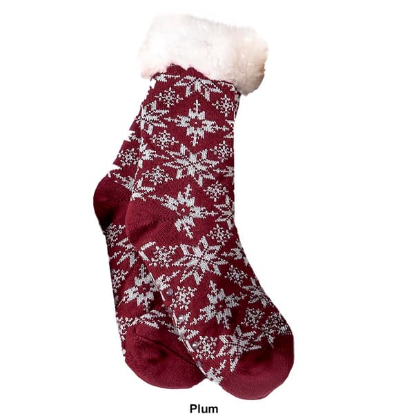 Womens Ella & Joy Sherpa Lined Slipper Socks