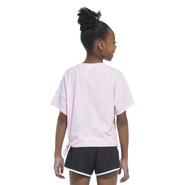 Girls (7-16) adidas® Short Sleeve Foil Emblem Side Tie Tee