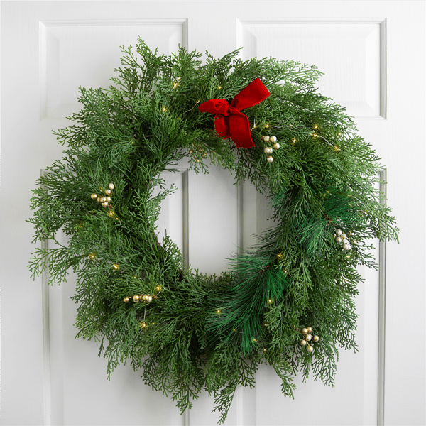 Northlight Real Touch™ LED Cedar & White Pine Christmas Wreath