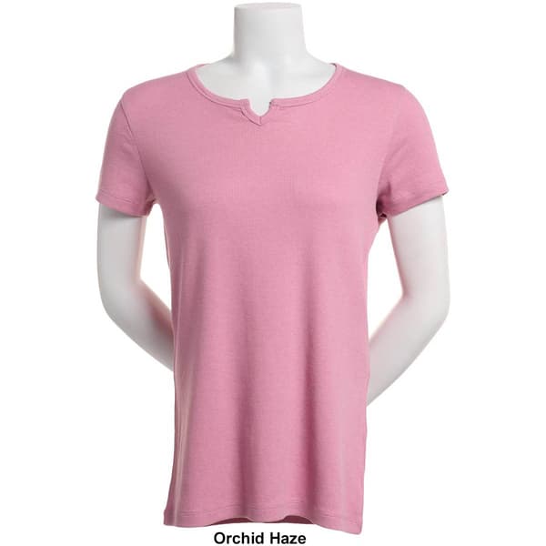 Womens Architect® Short Sleeve 2x2 Rib Split Neck Tee