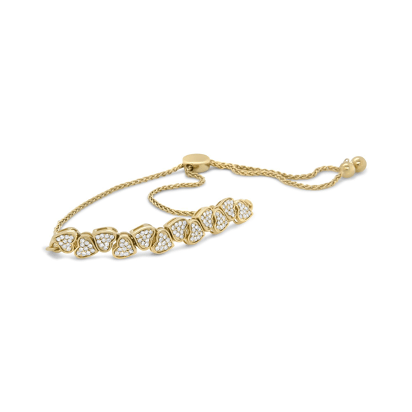 Haus of Brilliance 1/2ctw. Diamond Sideways Hearts Bolo Bracelet