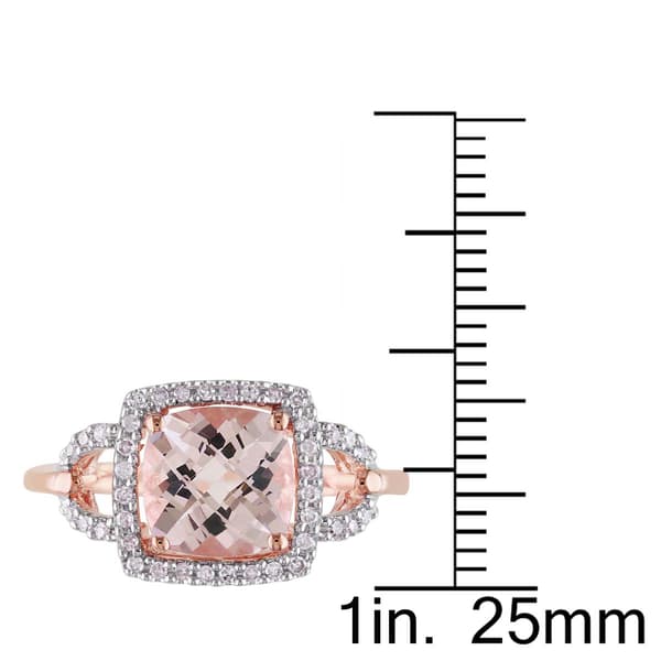 Gemstones Classics™ 10kt. Rose Gold Diamonds Morganite Halo Ring