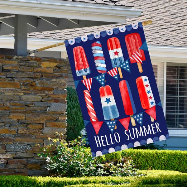 Northlight Seasonal 28in. Hello Summer Popsicle Garden Flag