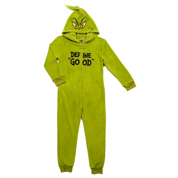 Boys Holiday Traditions Grinch Define Good Hooded Onesie Pajamas Boscov's