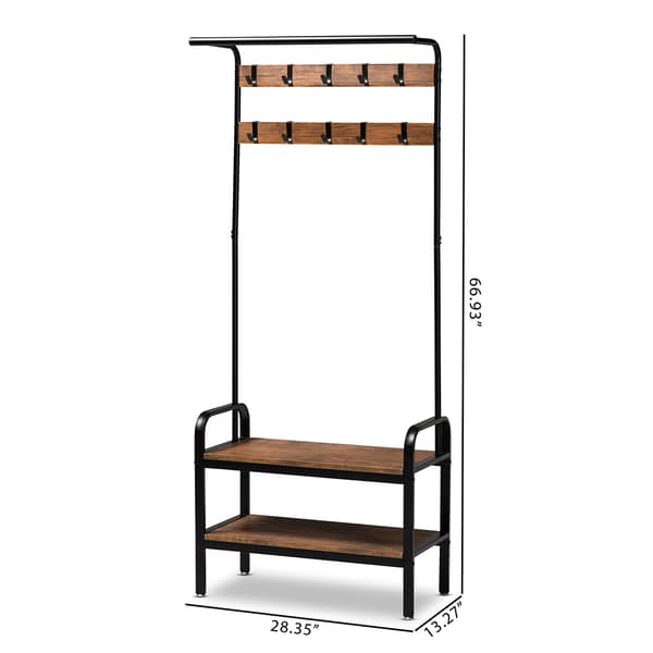 Baxton Studio Aislin Vintage Rustic Industrial Entryway Hall Tree
