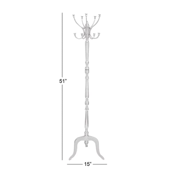 9th & Pike&#174; Silver Metal Traditional Coat Rack