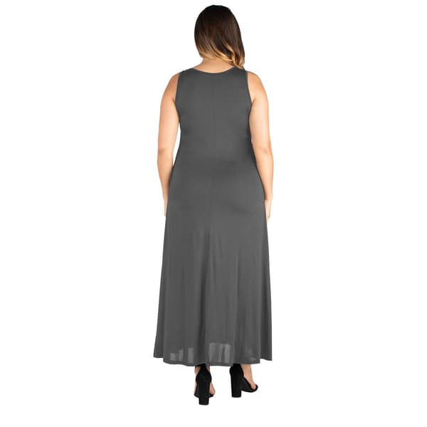 Plus Size 24/7 Comfort Apparel Sleeveless A-Line Tank Maxi Dress