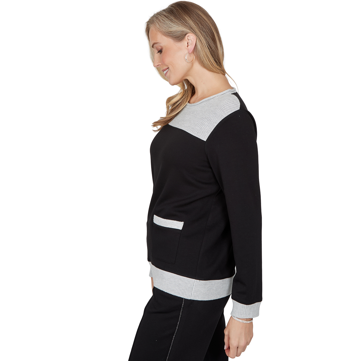 Petite Alfred Dunner Weekend Warrior Color Block Sweater