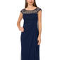 Womens MSK Cap Sleeve Beaded Trim Mesh Side Ruch Gown - image 4