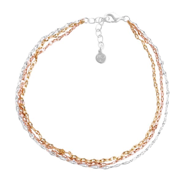 Barefootsies Gold Over Brass Mirror Link Chain Anklet - image 