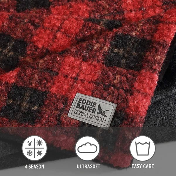 Eddie Bauer Capitol Hill Plaid Plush-Fleece Reversible Throw