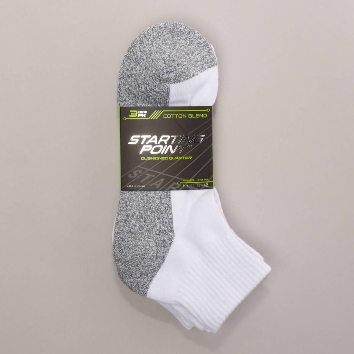 Mens Starting Point(R) Premium 3pk. Quarter Sock